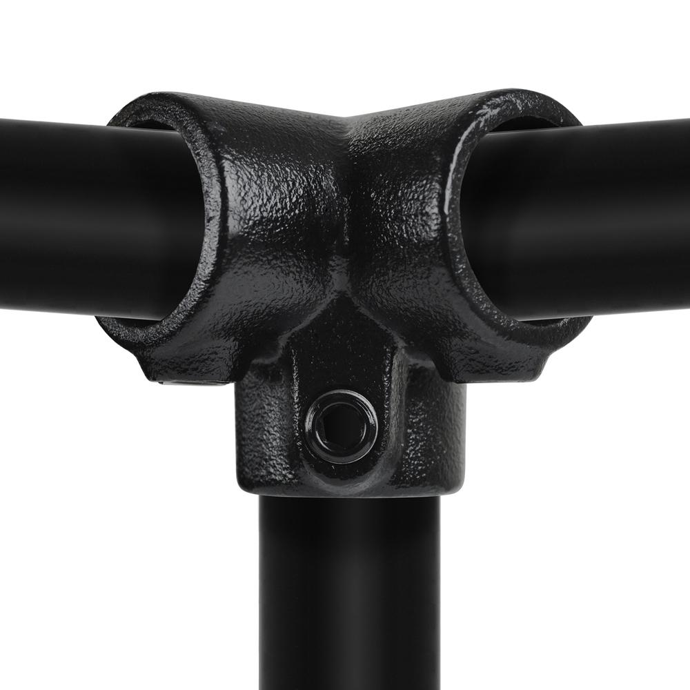 Buiskoppeling Drieweg kniestuk 90° - zwart-E / 48,3 mm